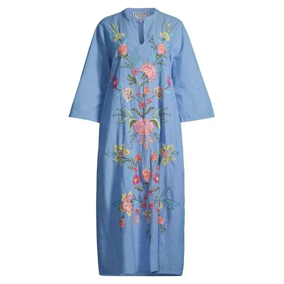 Johnny Was Camellia Embroidered Cotton Dress Size Small New With Tags - Picture 2 of 16